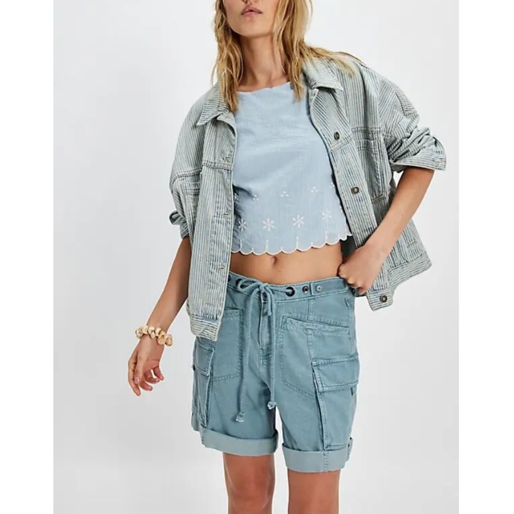 NWOT Frankie washed cargo shorts by Free People in size Large - Picture 4 of 16